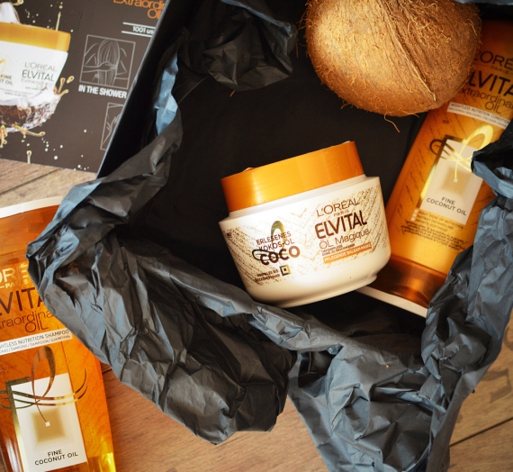 Apžvalga: “L’oreal Paris” plaukų priežiūros linija “Elvital Extraordinary Oil Extra-Fine Coconut Oil”